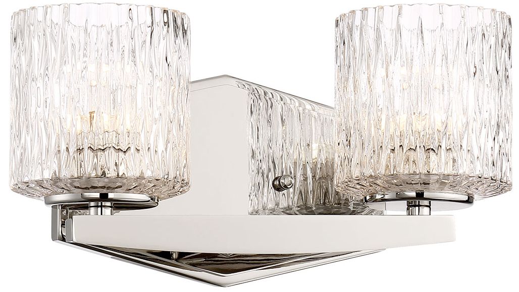 Maginot 5 3/4" High Nickel 2-Light LED Wall Sconce