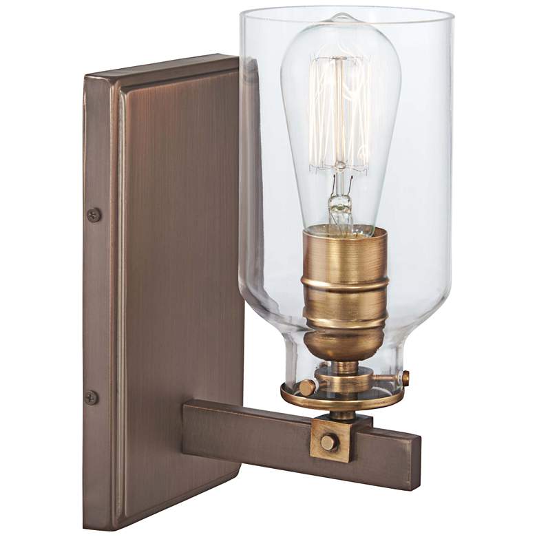 Image 2 Morrow 10" High Harvard Court Bronze and Gold Wall Sconce