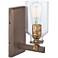 Morrow 10" High Harvard Court Bronze and Gold Wall Sconce
