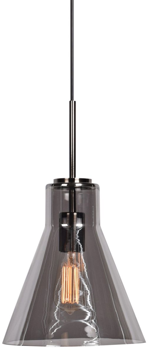 Simplicite 9" Wide Smoke Glass Mini Pendant