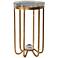 Allura 14" Wide Antiqued Gold Leaf Metal Accent Table
