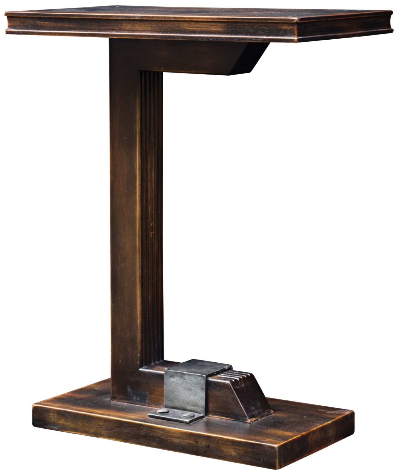 Uttermost Deacon 22" Wide Worn Black and Honey Accent Table