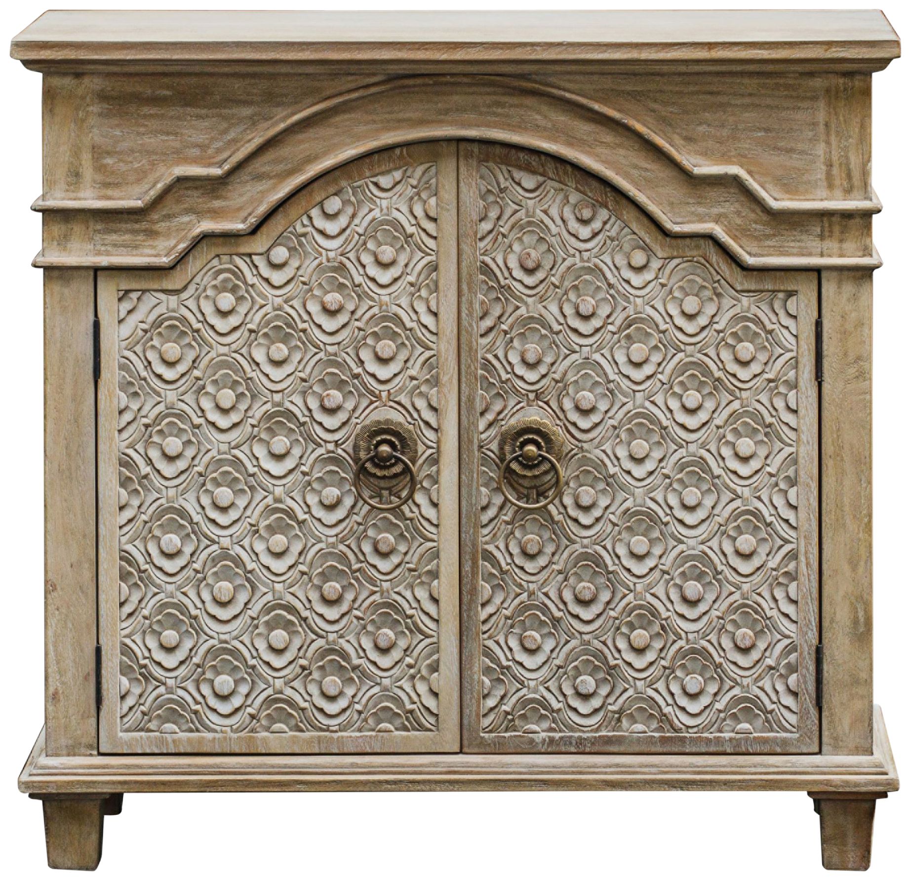 Allaire 35 1/4" Wide Aged Ivory 2-Door Wood Accent Cabinet