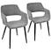 Margarite Gray Fabric Modern Dining Chairs Set of 2