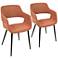 Margarite Orange Fabric Dining Chair Set of 2