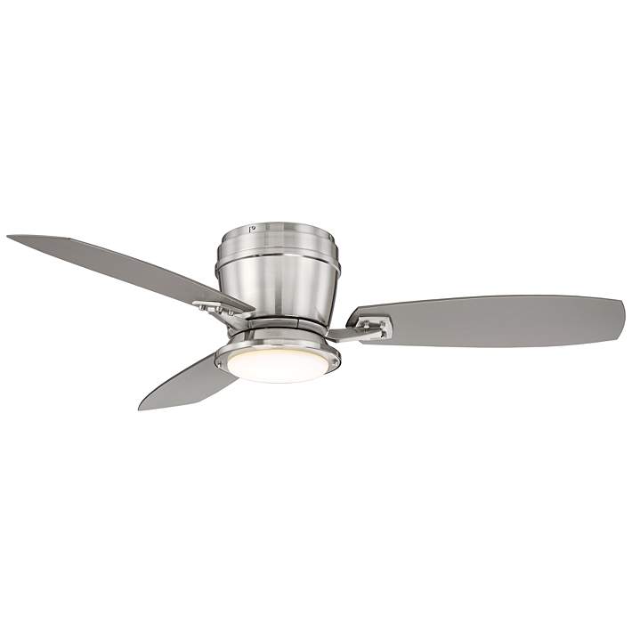 52 Playa Del Ray Brushed Nickel Wet Led Ceiling Fan With Remote 32w97 Lamps Plus - Small Hugger Ceiling Fan No Light