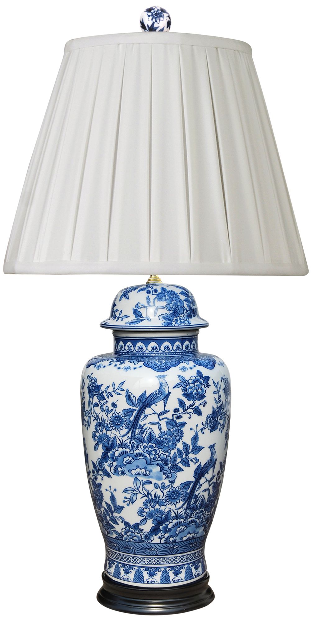 blue and white table lamps