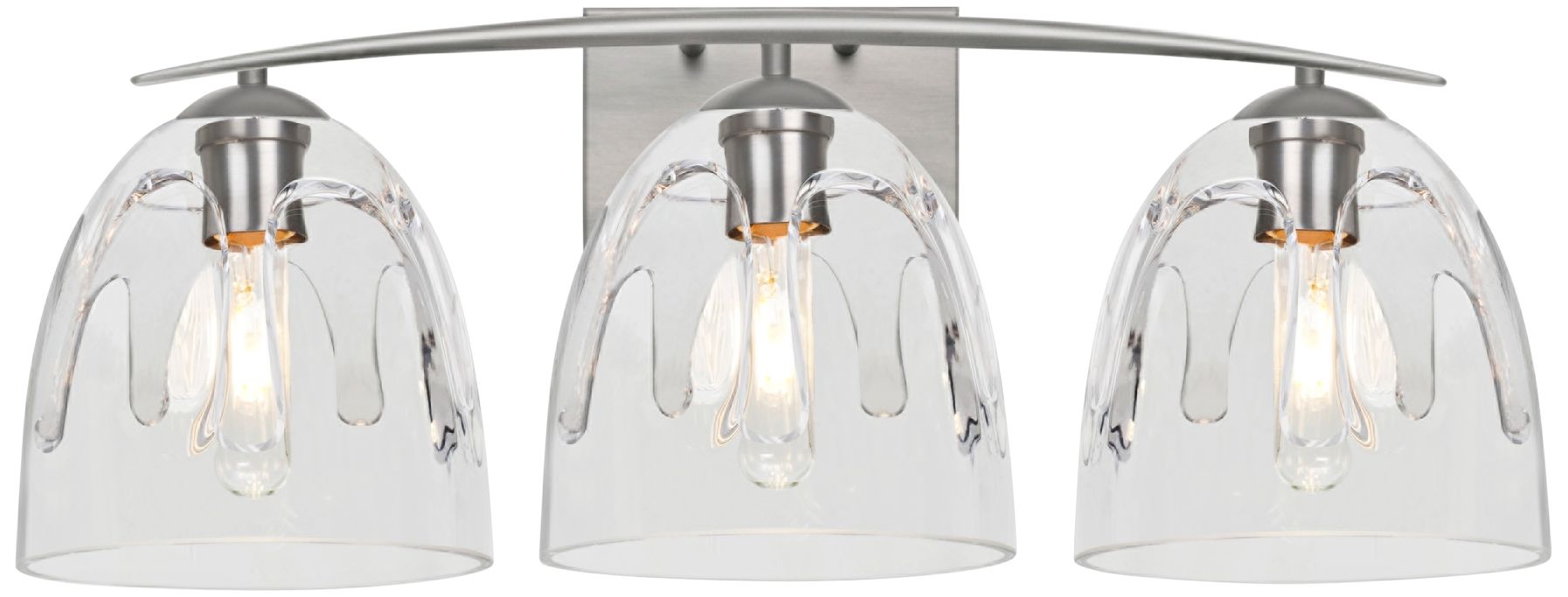 Besa Phantom 25"W Satin Nickel and Clear 3-Light Bath Light