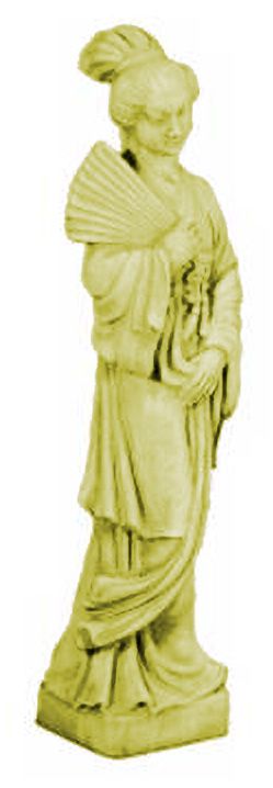 Chinese Maiden 40" High Elban Stone Garden Statue Accent
