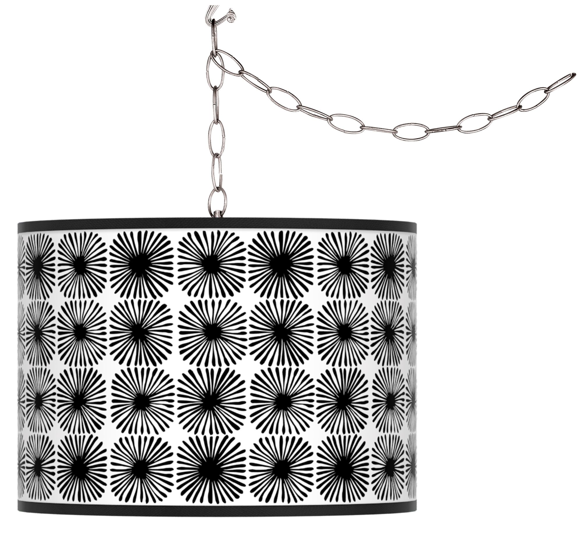 Starburst Giclee Glow Plug-In Swag Pendant