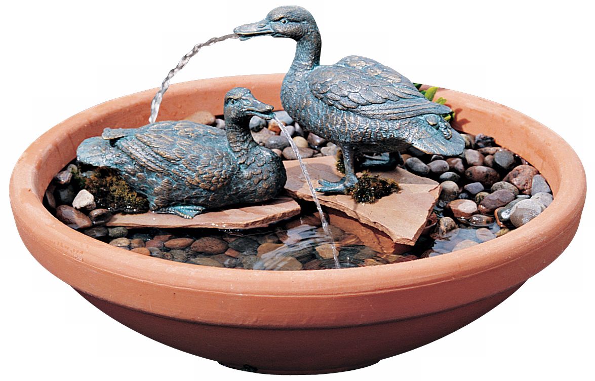 Set of 2 Medium Ducks Pond Spitter Fountain 33251 Lamps Plus