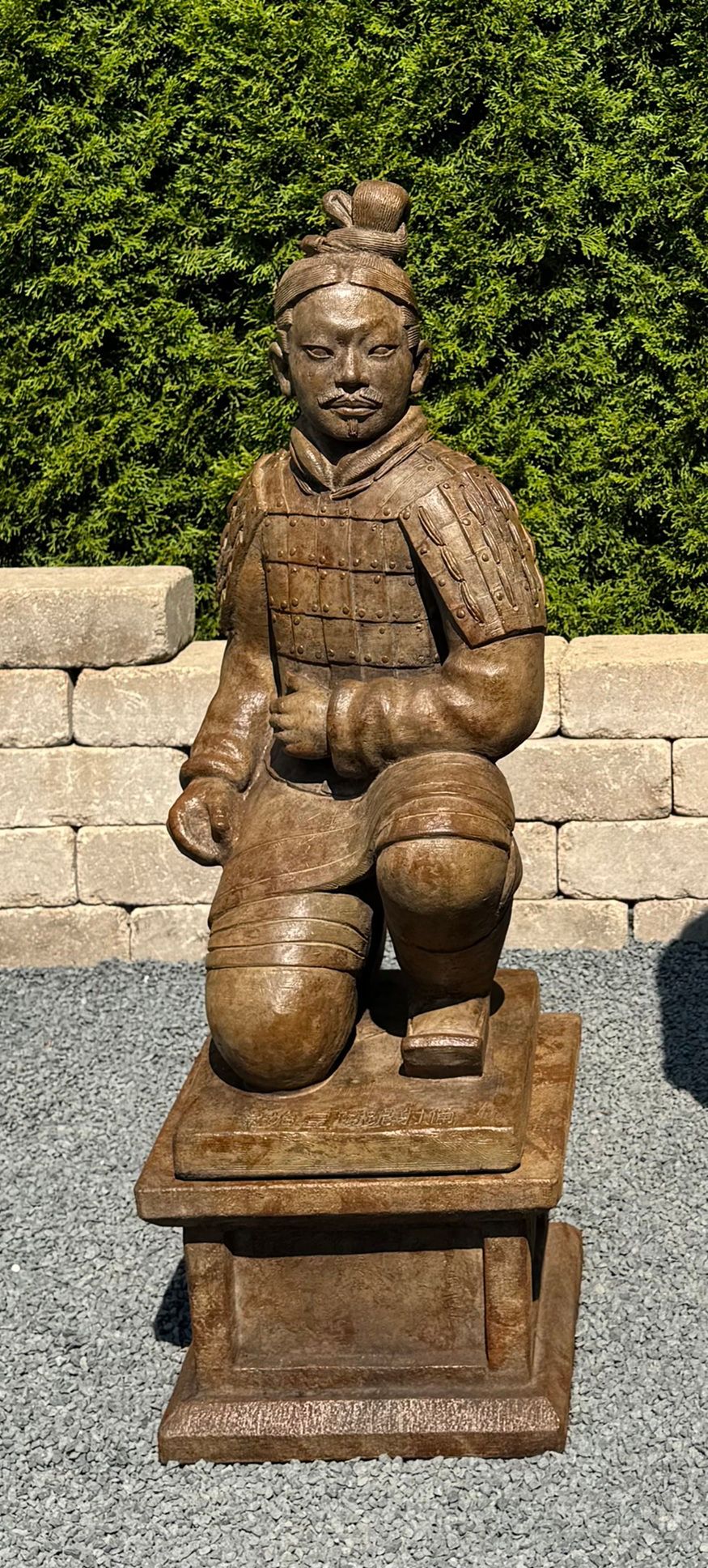 Kneeling Chinese Archer 31" High Garden Art Statue