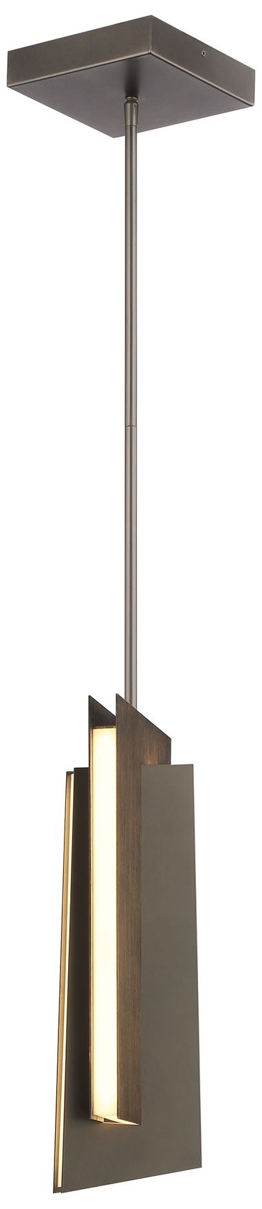 George Kovacs Intersezioni Led 18.25-in Iron And Walnut Mini-pendant