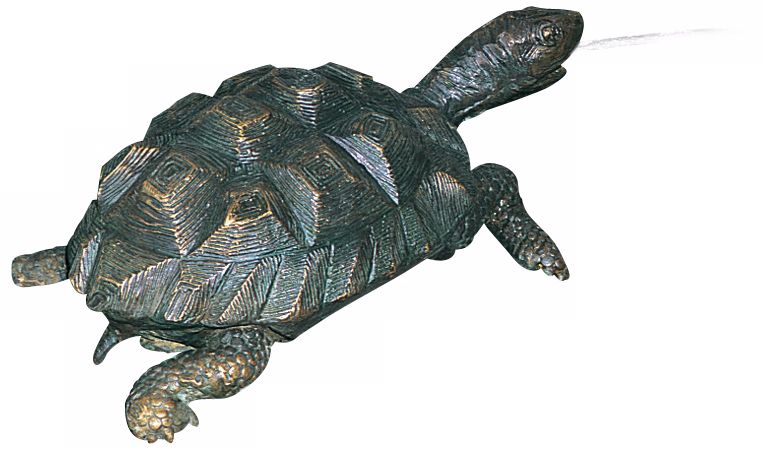 Snapping Turtle 12" High Cast Brass Water Spitter Fountain