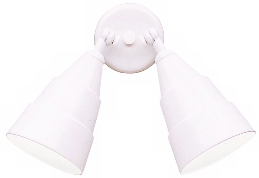 Wet Location White Finish Double Outdoor Floodlight