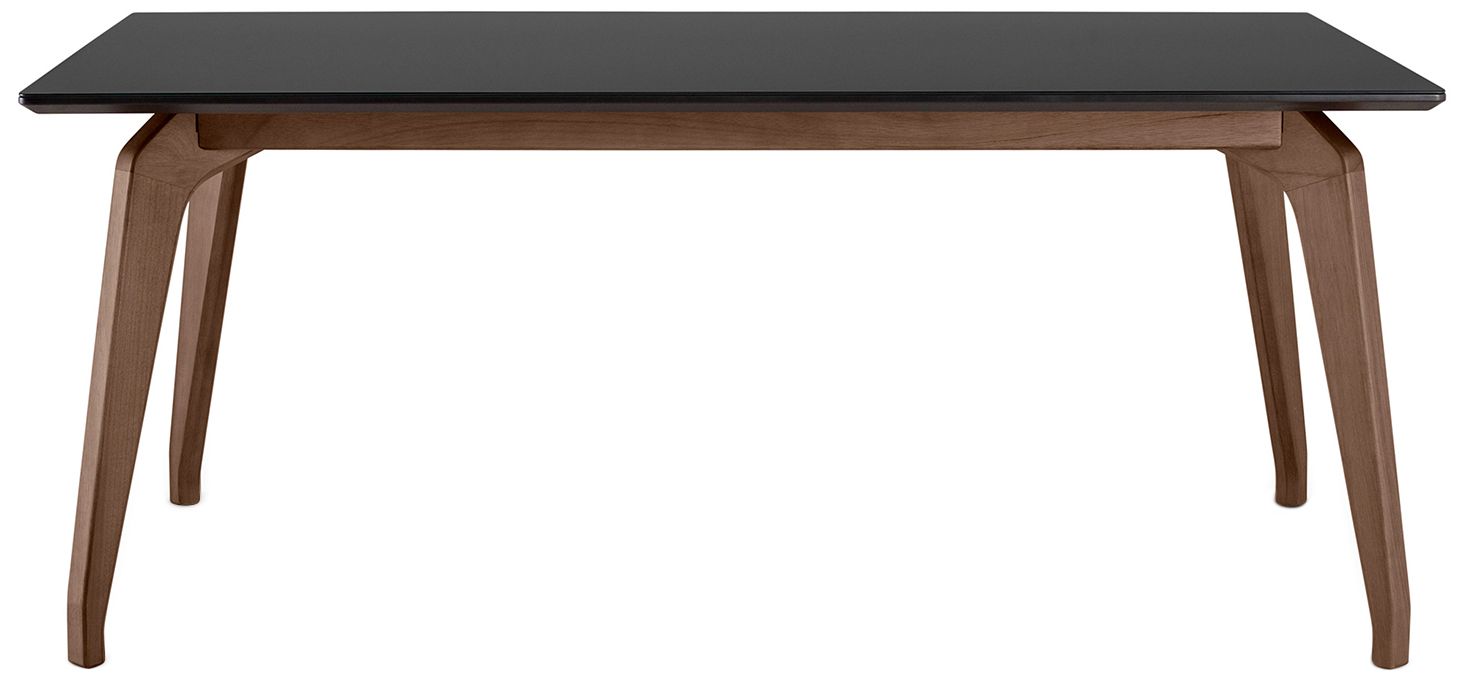 Modern Brazilian 70.75" Wide Black, Nogal Rectangular Dining Table