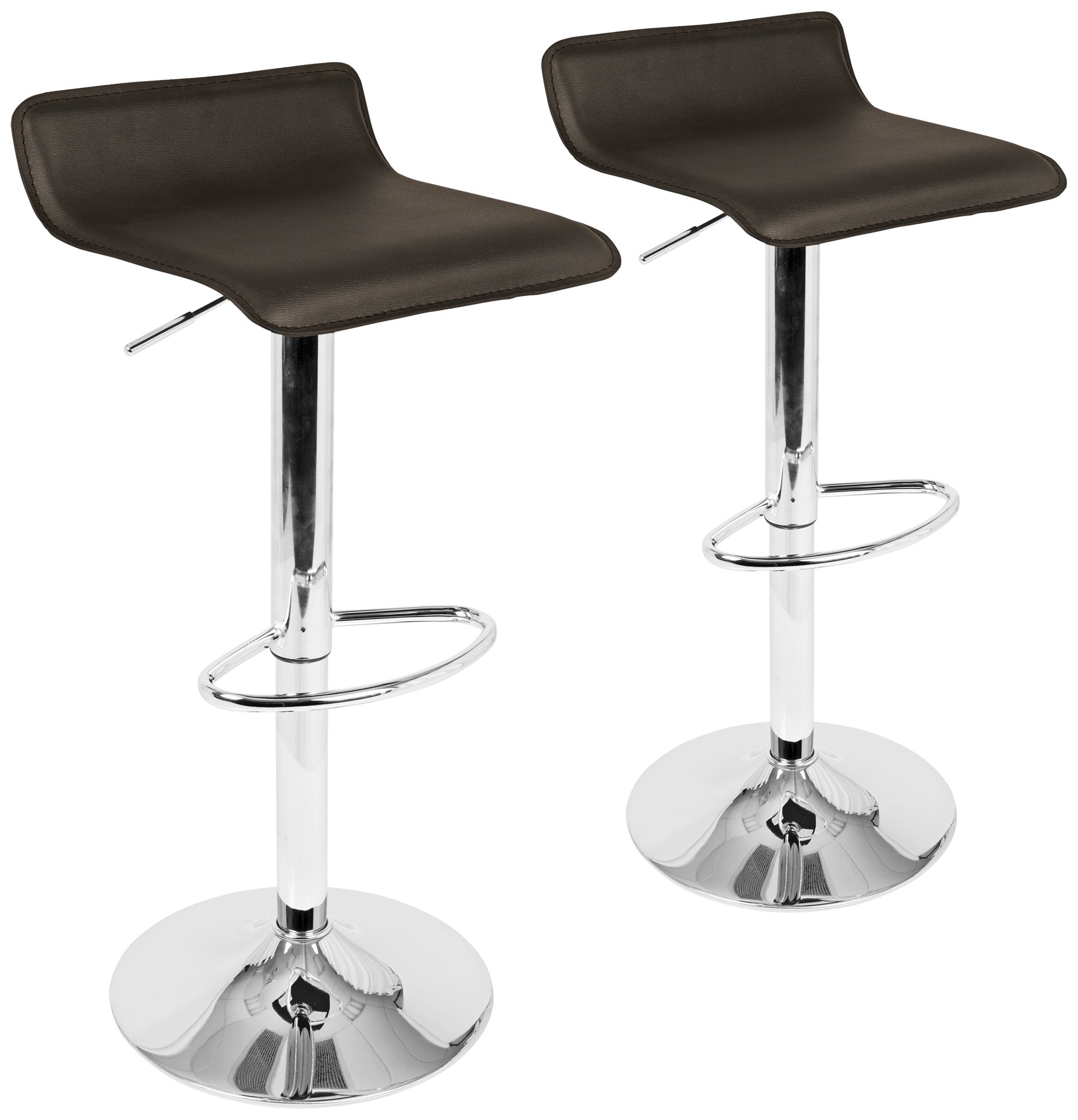 Ale Brown Adjustable Swivel Bar Stools Set of 2