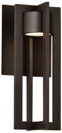 dweLED Chamber 12" High Bronze LED Outdoor Wall Light