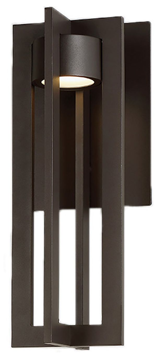 dweLED Chamber 16" High Bronze LED Outdoor Wall Light