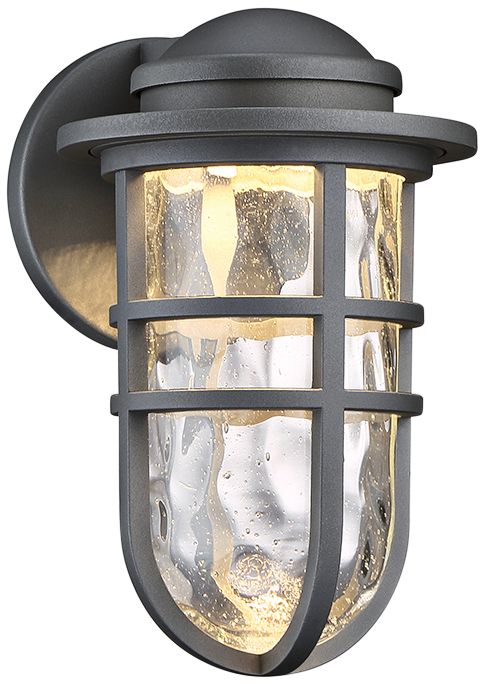 dweLED Steampunk 9 1/2" High Graphite LED Outdoor Wall Light