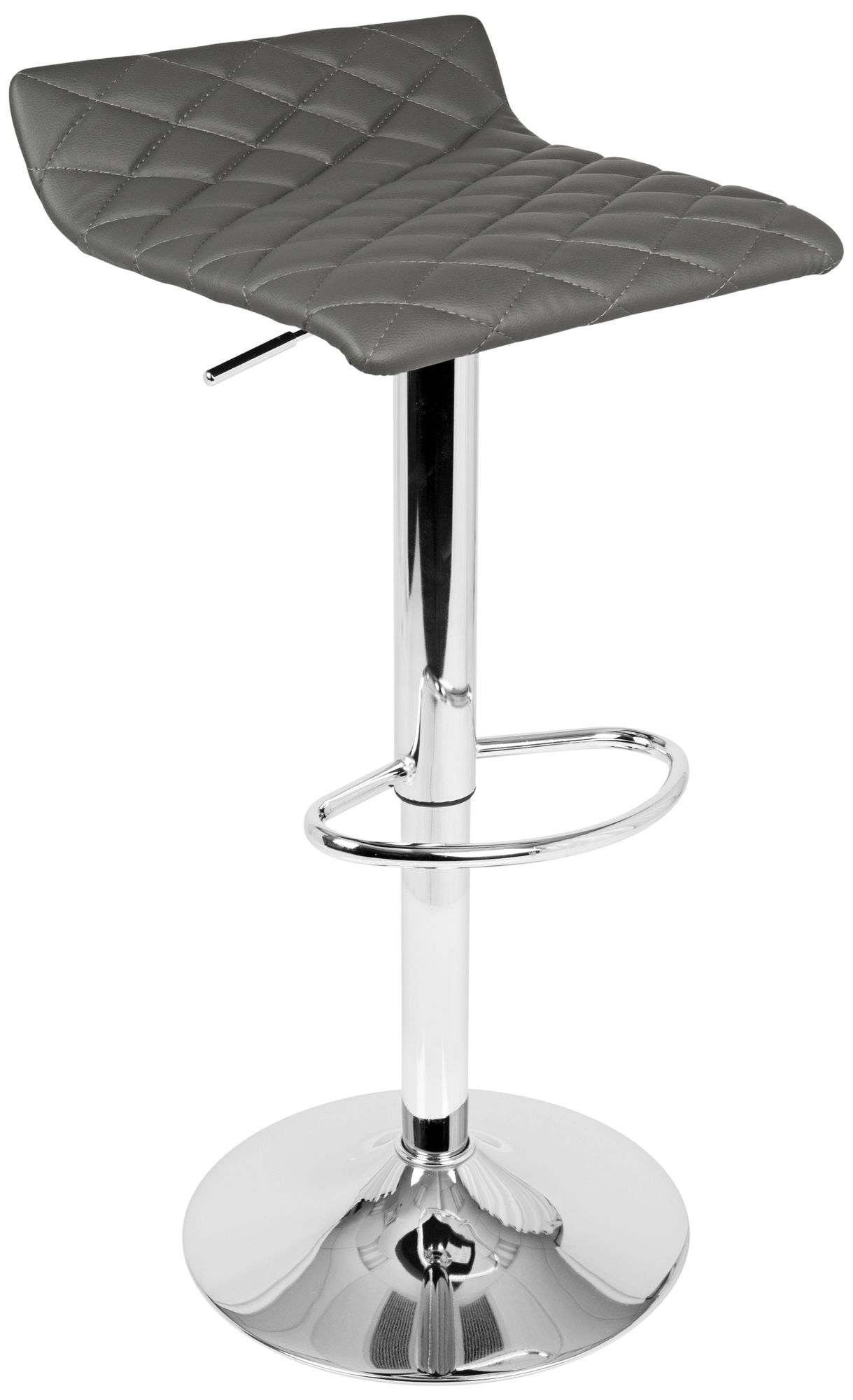 Cavale Gray Faux Leather Adjustable Swivel Bar Stool