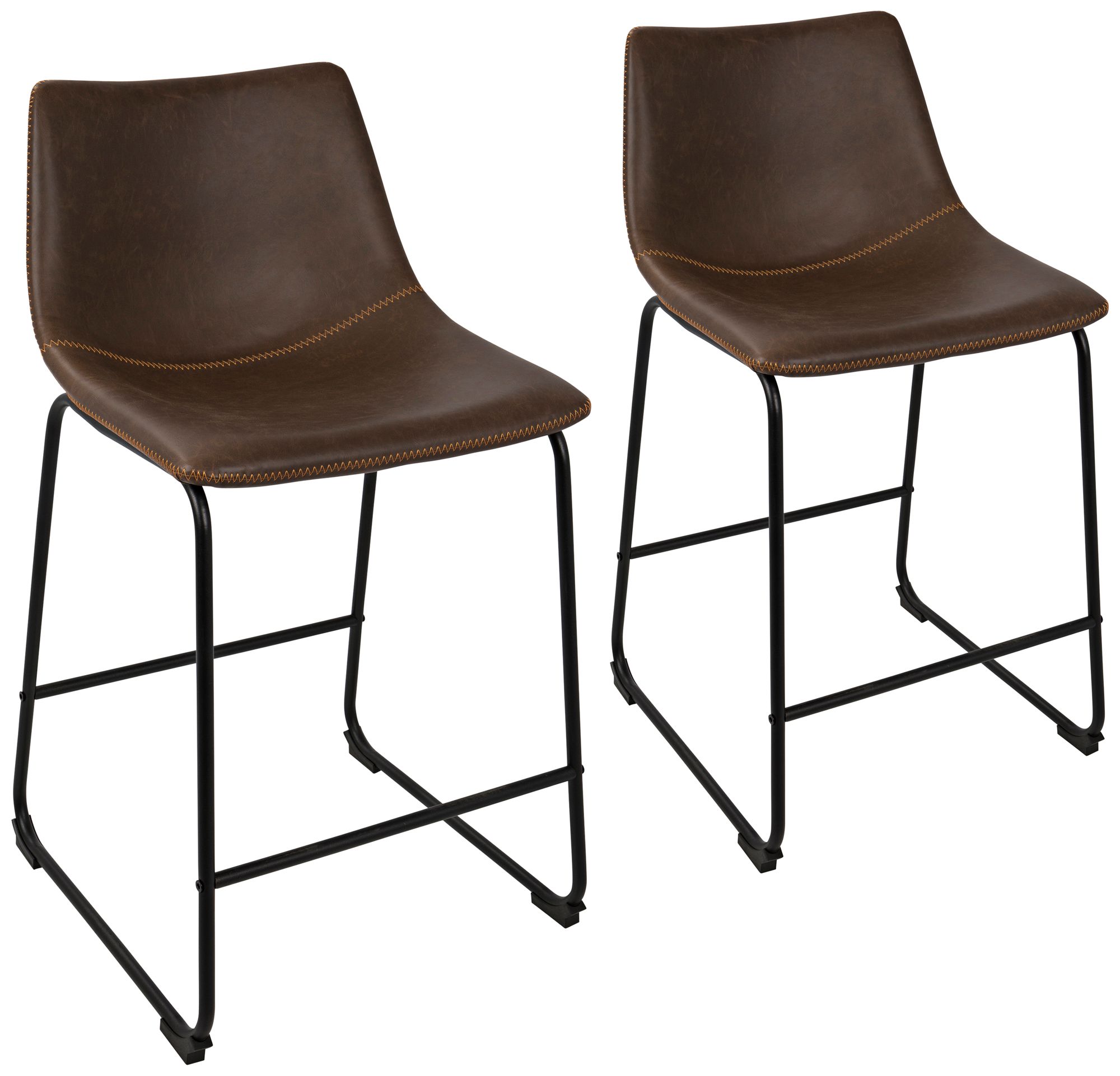 Duke 25 1/2" Espresso Faux Leather Counter Stool Set of 2