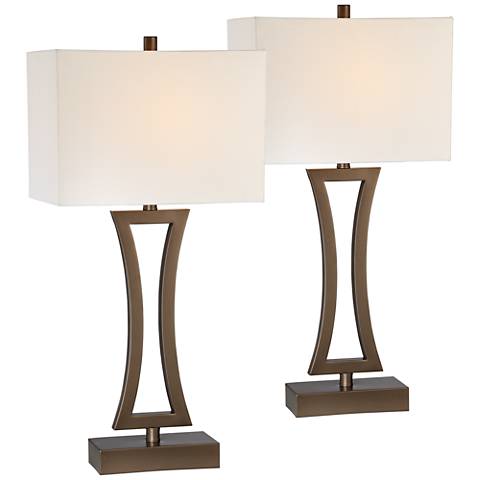 Roxie Bronze Metal Table Lamps Set of 2
