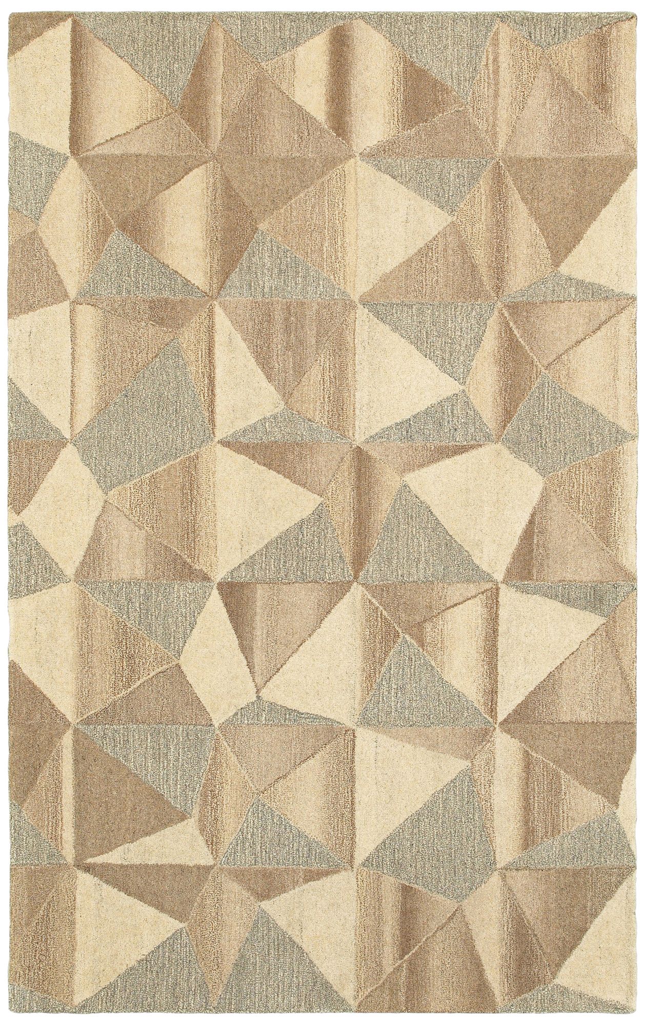 Infused 67004 8'x10' Beige and Gray Wool Area Rug