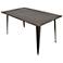 Oregon 36"W Espresso Bamboo and Antique Metal Dining Table