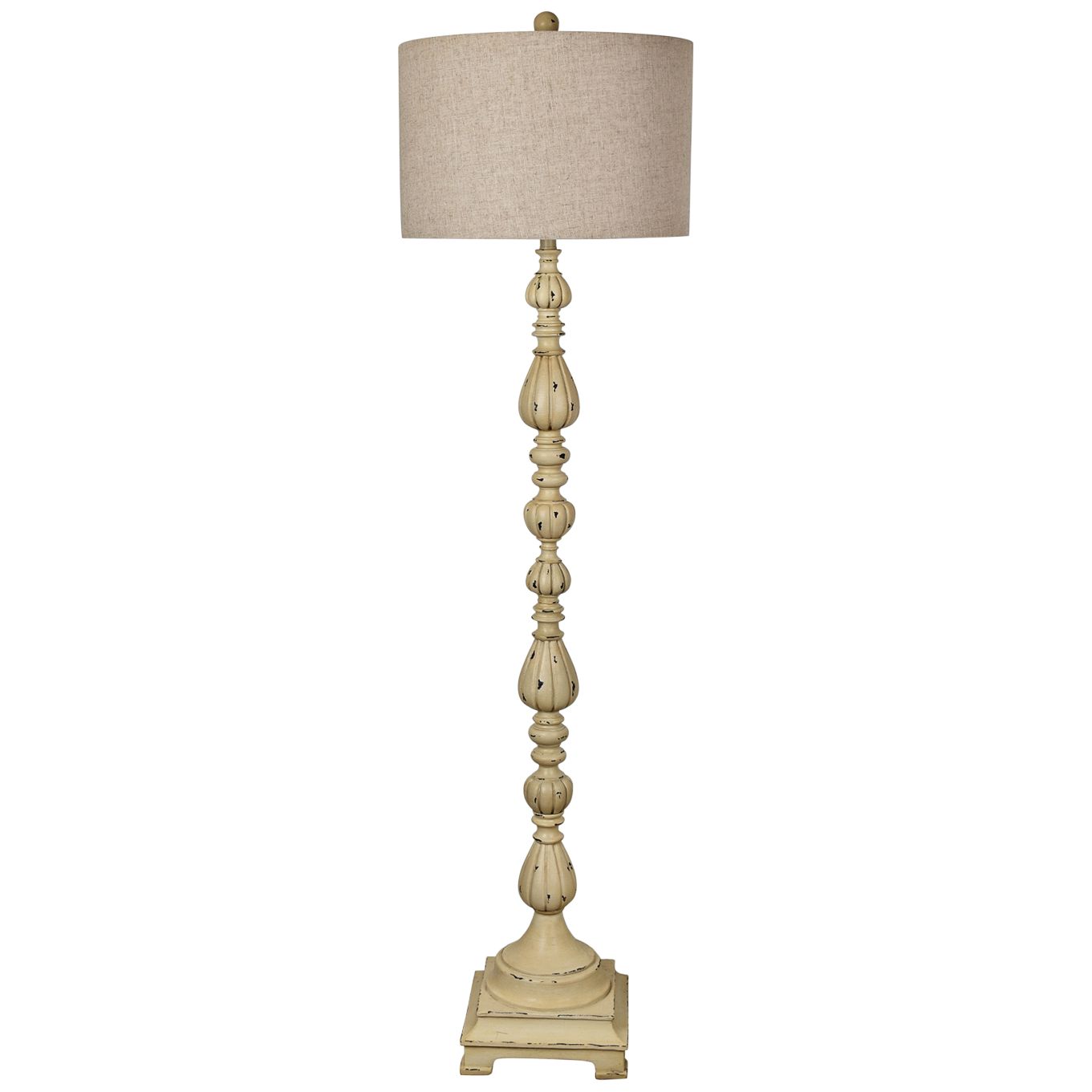 Crestview Collection Slender Avian Antique White Floor Lamp