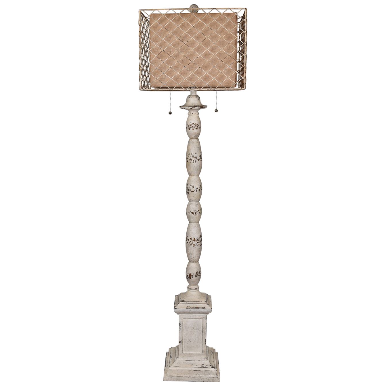 Crestview Collection Holcomb Antique White Floor Lamp