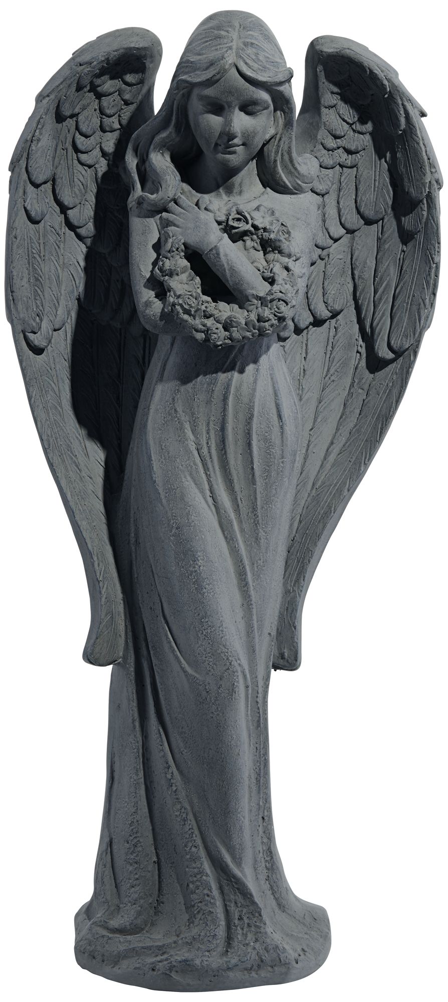 Standing Angel 25" High Faux Sandstone IndoorOutdoor Statue 33M48