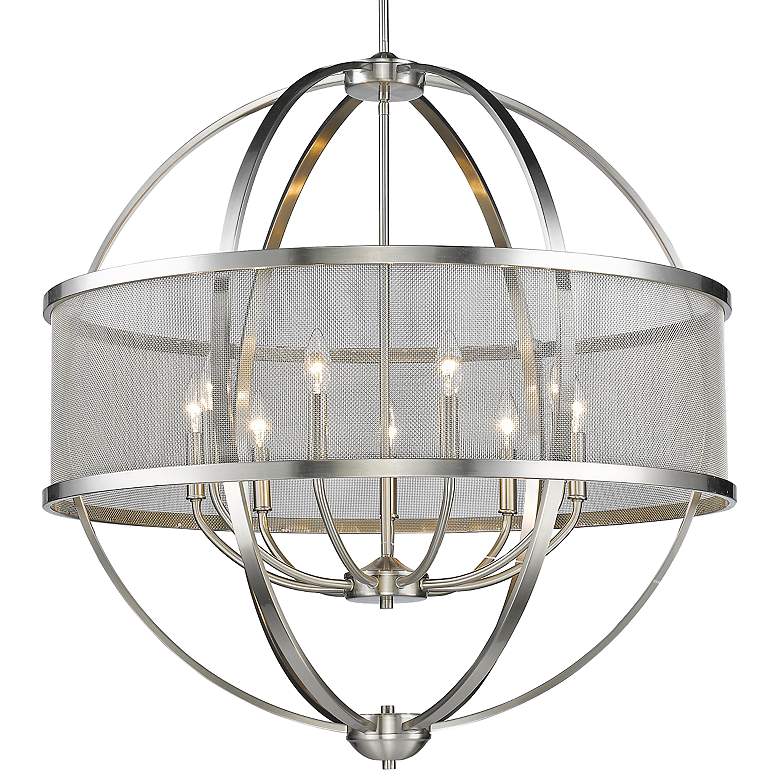 Image 2 Colson 32 3/4" Wide Pewter 9-Light Chandelier