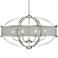 Colson 36 1/4" Wide Pewter 6-Light Oval Chandelier
