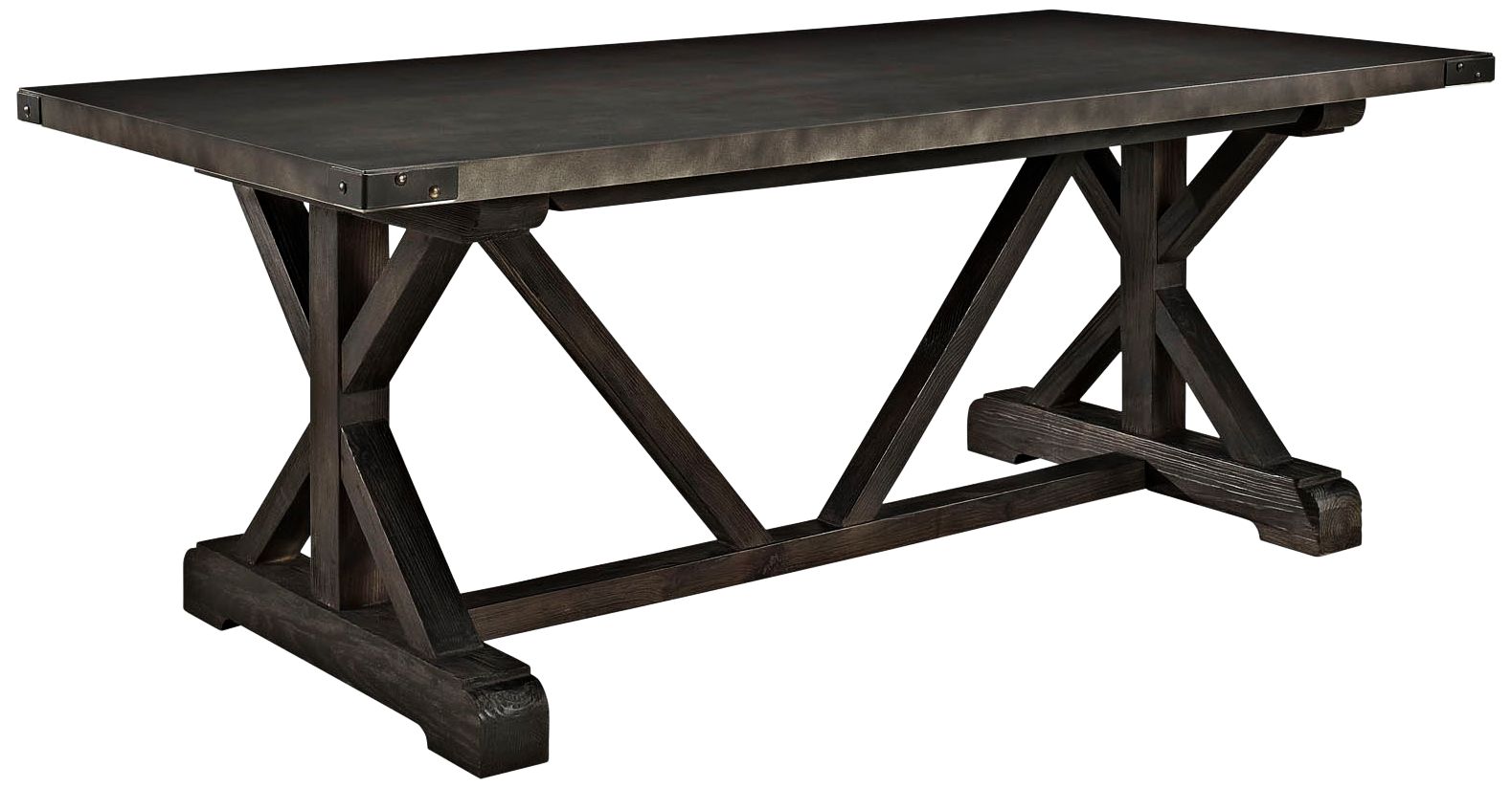 Anvil 78 1/2" Wide Black Rectangular Wood Dining Table