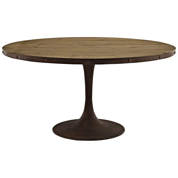 Drive 60 Wide Brown Large Round Dining, Large Rustic Round Dining Table