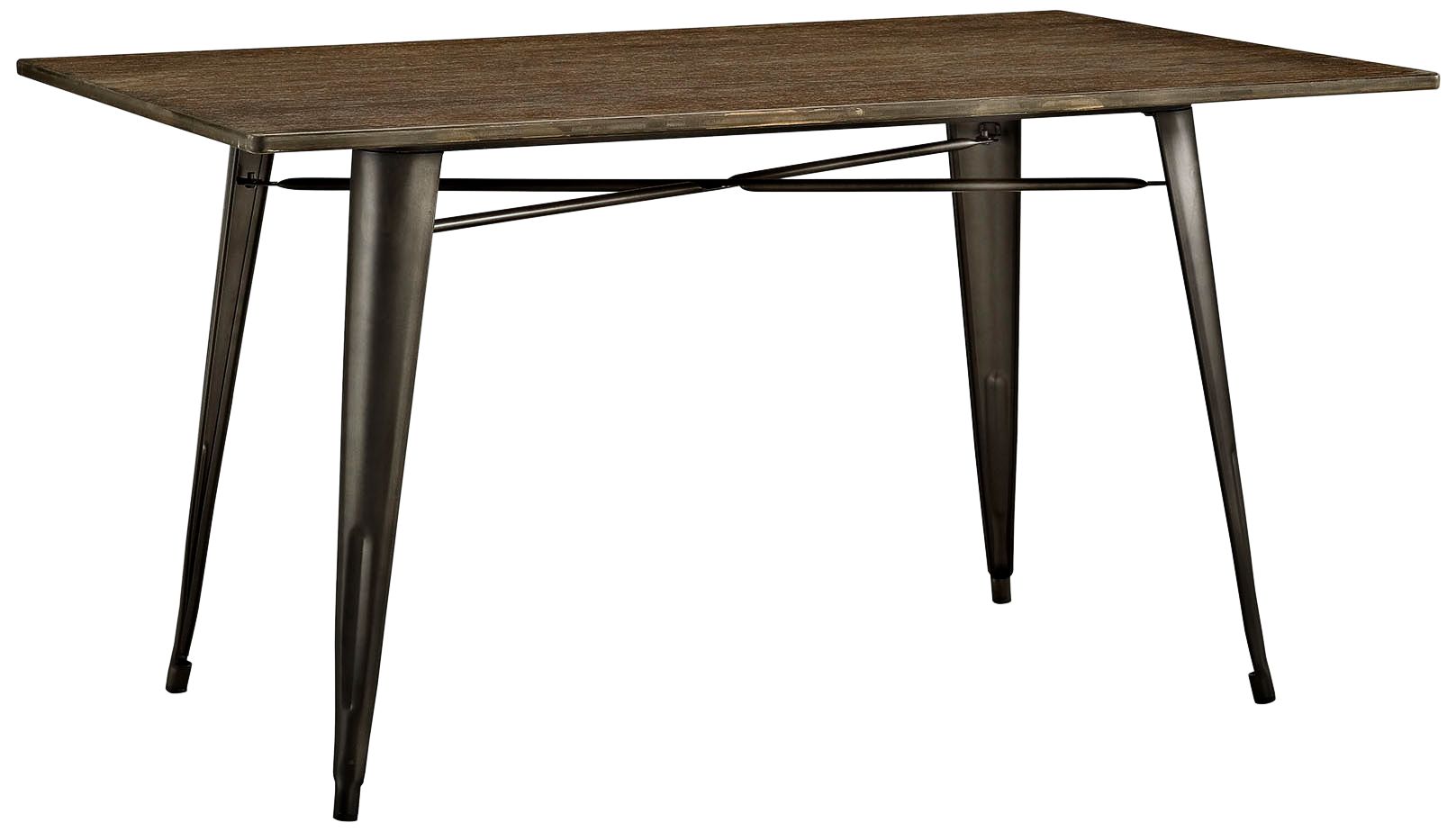 Alacrity 59" Wide Brown and Gray Rectangular Dining Table