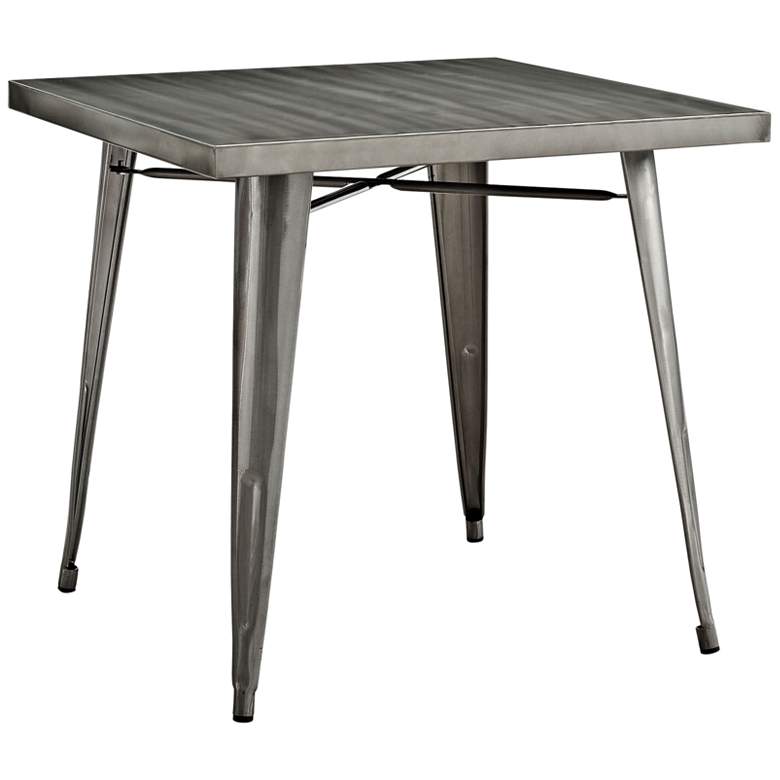 Image 1 Alacrity 32" Wide Gunmetal Gray Square Metal Dining Table