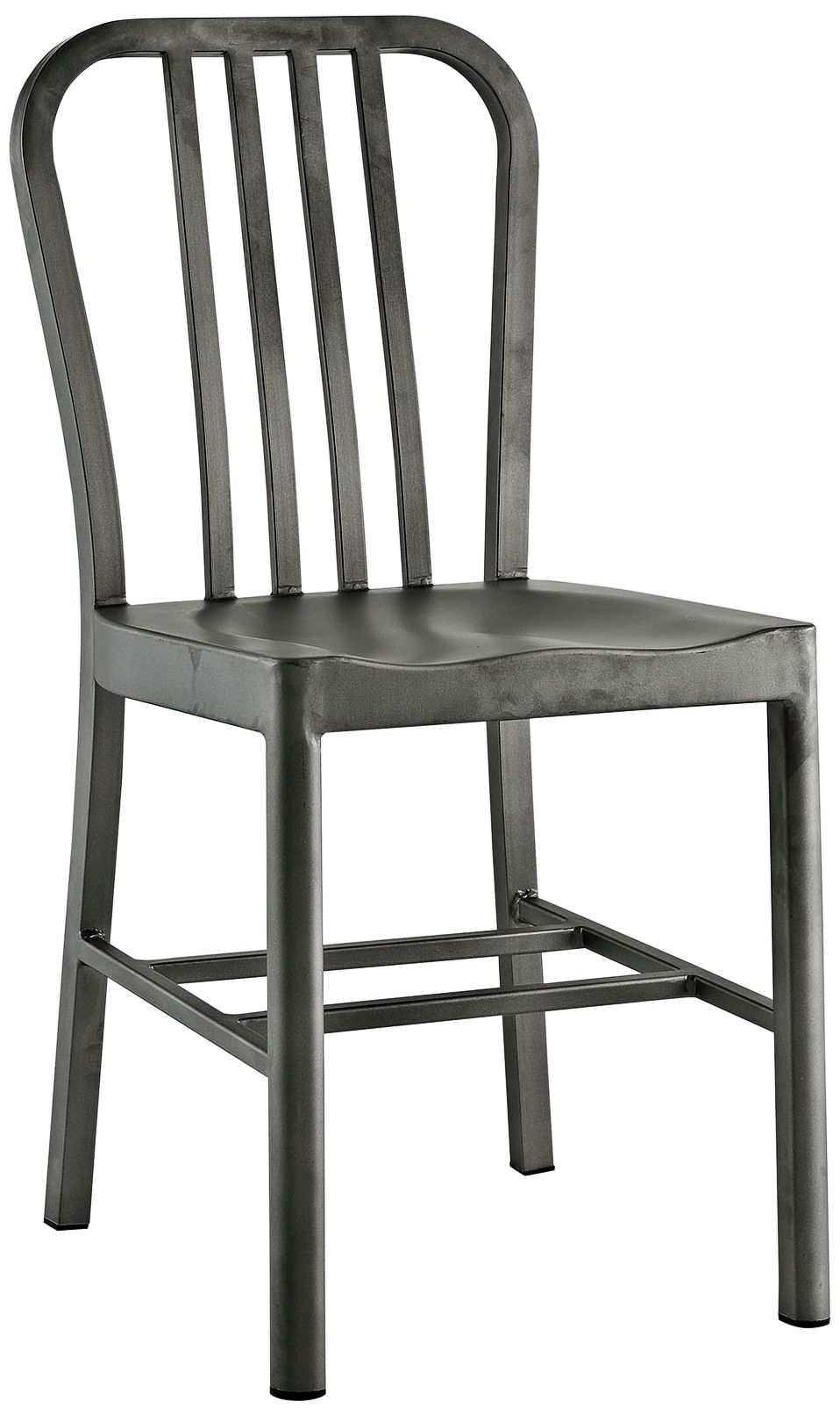 Clink Silver Metal Indoor-Outdoor Dining Side Chair