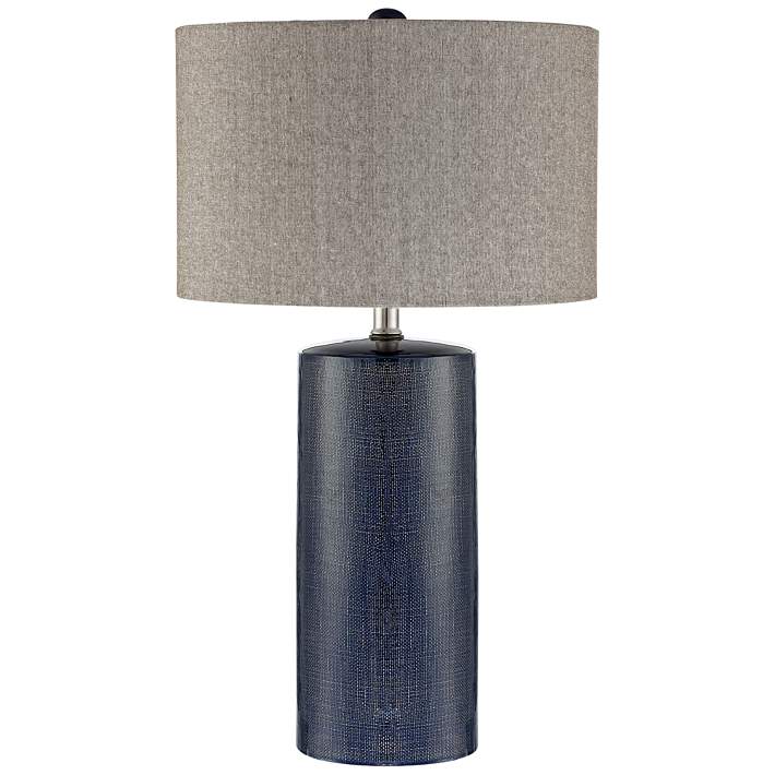 Lite Source Jacoby Navy Blue Ceramic, Small Navy Blue Table Lamp Shades