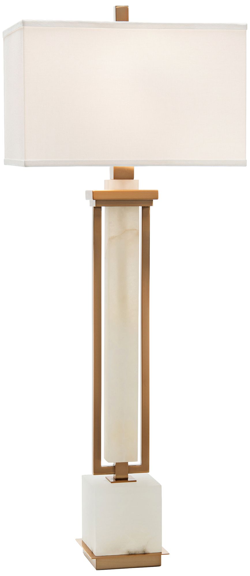 John Richard Honne Gold and White Alabaster Buffet Lamp