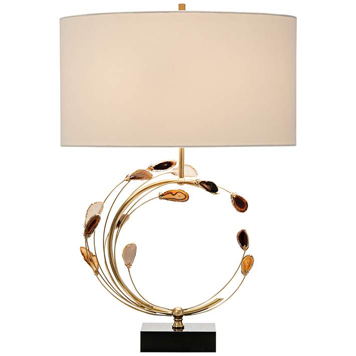 Gold Swirling Agates Table Lamp, Blue Agate Table Lamp