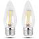 60W Equivalent Clear 6W LED Dimmable Torpedo Bulb 2-Pack