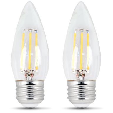 35W Equivalent Clear 4.5W LED Dimmable Torpedo Bulb 2-Pack