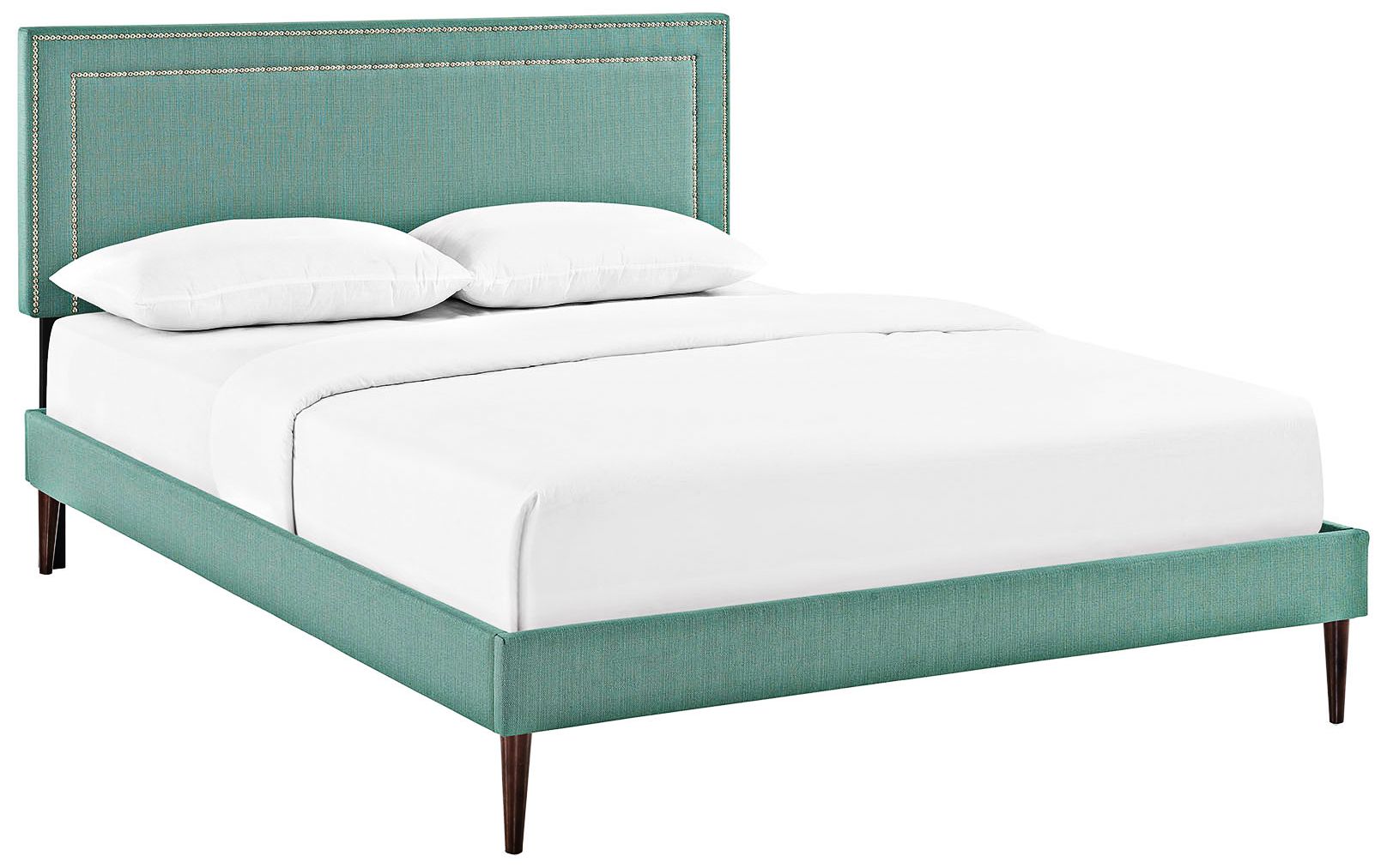 Jessamine Laguna Fabric Platform Bed with Tapered Legs