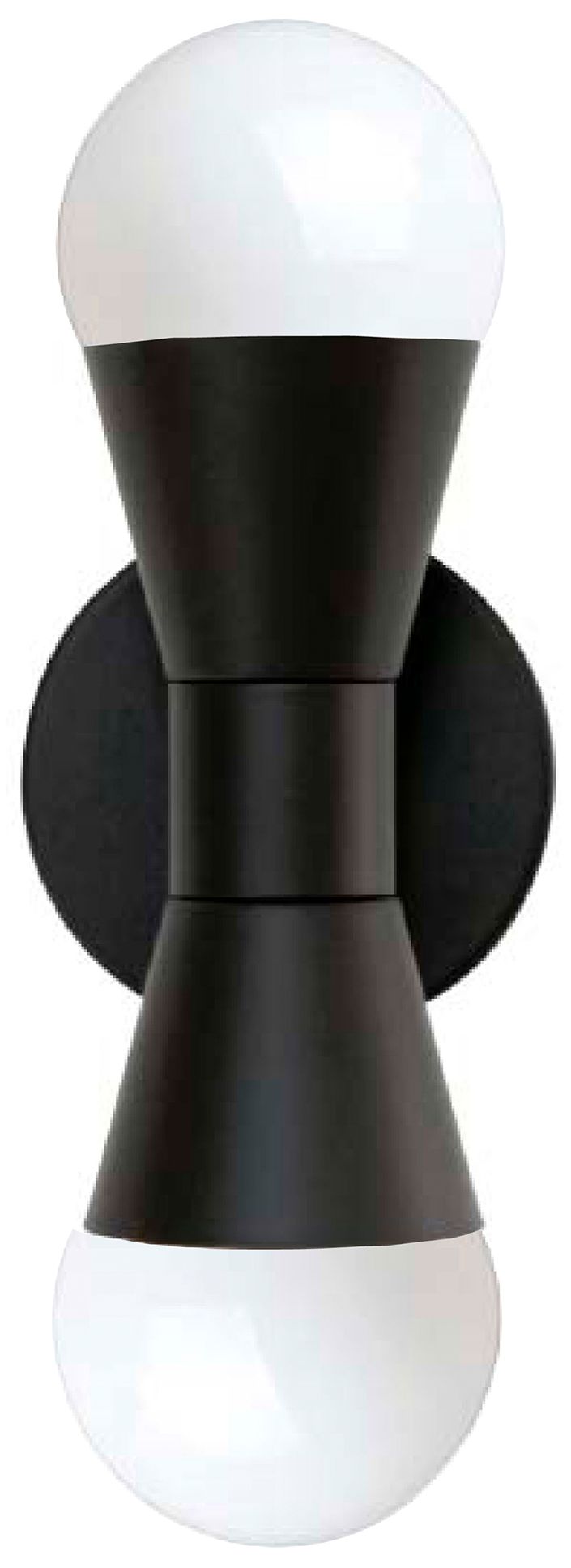 Fortuna 7 1/4" High Matte Black 2-Light Wall Sconce