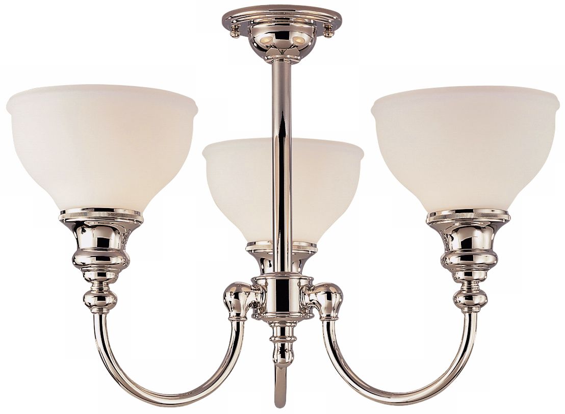 Sutton Three Light Polished Nickel Ceiling