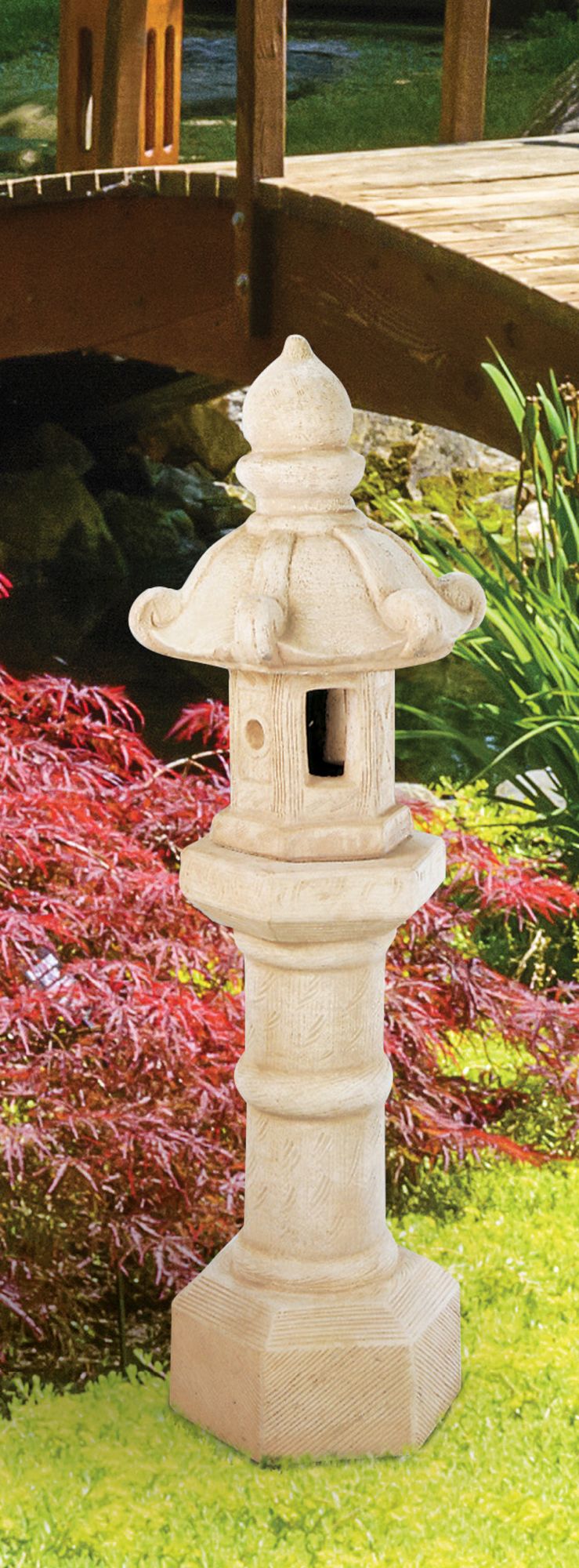 Oriental Lantern 40" High Sorrento Sandstone Outdoor Statue