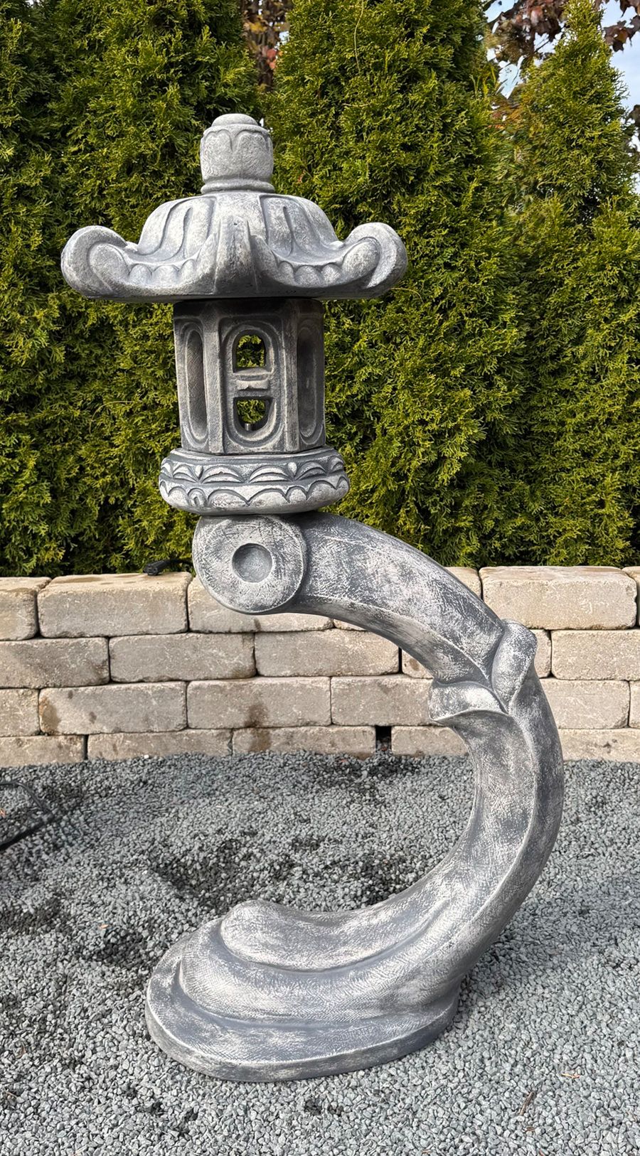 Pagoda Lantern 48" High Trevia Greystone Garden Accent