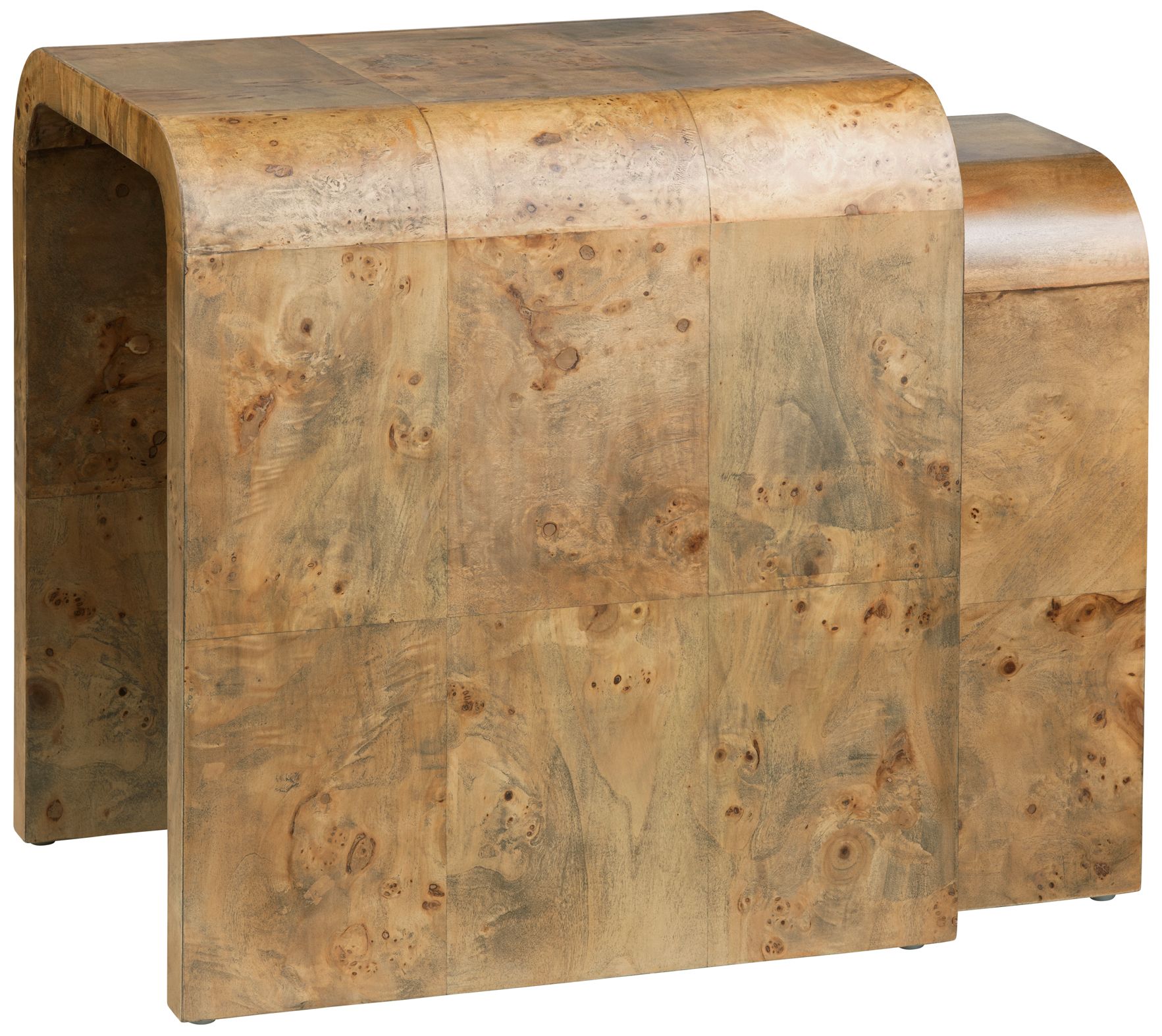 Crestview Collection Richmond Mappa Burl Nesting Tables Set Of 2 In Brown